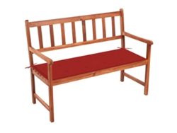 vidaXL Banco de jardín con cojín madera maciza de acacia 120 cm