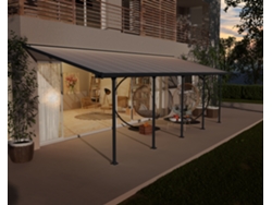 CANOPIA Feria Pérgola Cobertor de Terraza Aluminio 3X8,51 m Gris