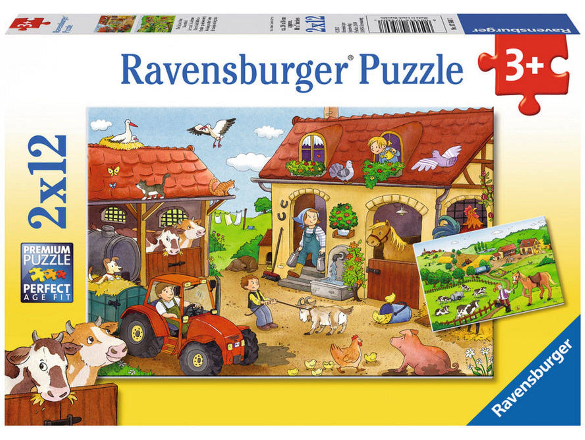 Conjunto de 2 Puzzles RAVENSBURGER Vida no Campo (12 Piezas)