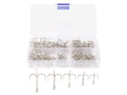 Mali kit de 120 Anzóis de Pesca Três Pontas de Aço Carbono Alto Alto Resistência para Pesca no Mar