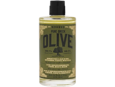 Aceite Corporal OLIVE BY KORRES Aceite nutritivo 3 en 1 de oliva para la cara, el cuerpo y el cabello(100 ml)