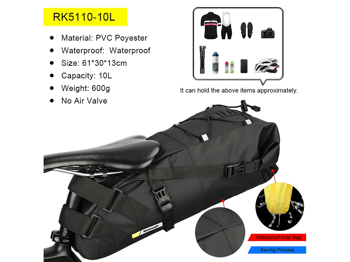 Bolsa Impermeable Para Sillín De Bicicleta Con Gran Capacidad, Accesorio De Bicicleta De Liberación Rápida.