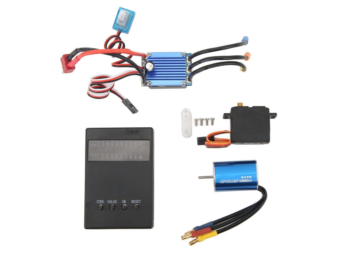 Kit De Coche Rc Con Motor Sin Escobillas, Esc De 4800 Kv, Servo De 2,2 Kg Y Tarjeta De Programación Para Coches Rc A Escala 1/16 Y 1/18.