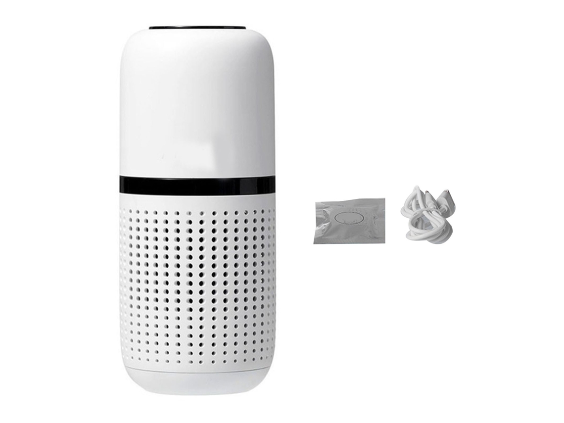 Purificador De Aire Para Coche Con Iones Negativos, Limpieza Profunda, Eliminación De Olores, Aromaterapia, Blanco.