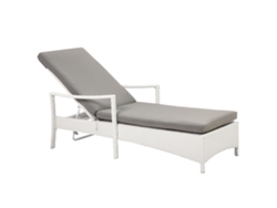 Elegante tumbona en ratán blanco BELIANI Vasto de Ratán sintético Blanco 63x158x96