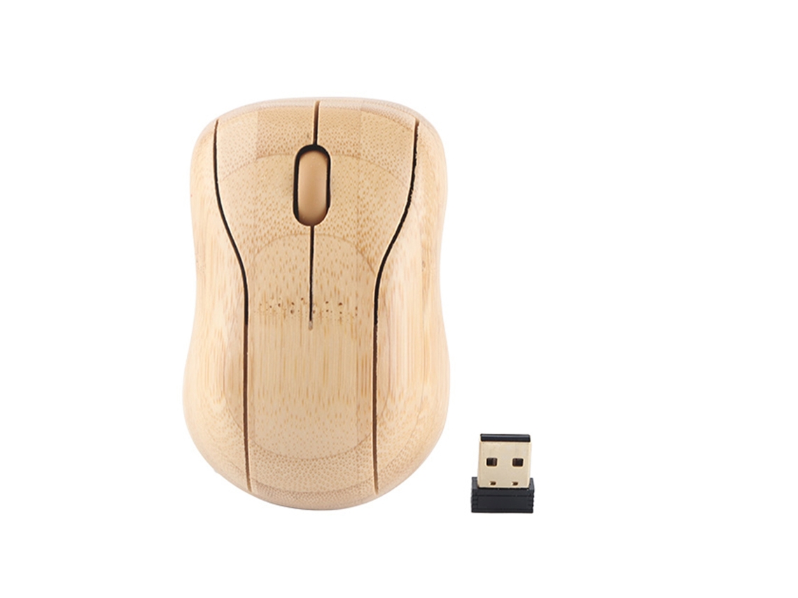Ratón Inalámbrico De Bambú De 2,4 Ghz, Plug And Play, Para Control De Ordenador Y Dispositivos De Oficina.