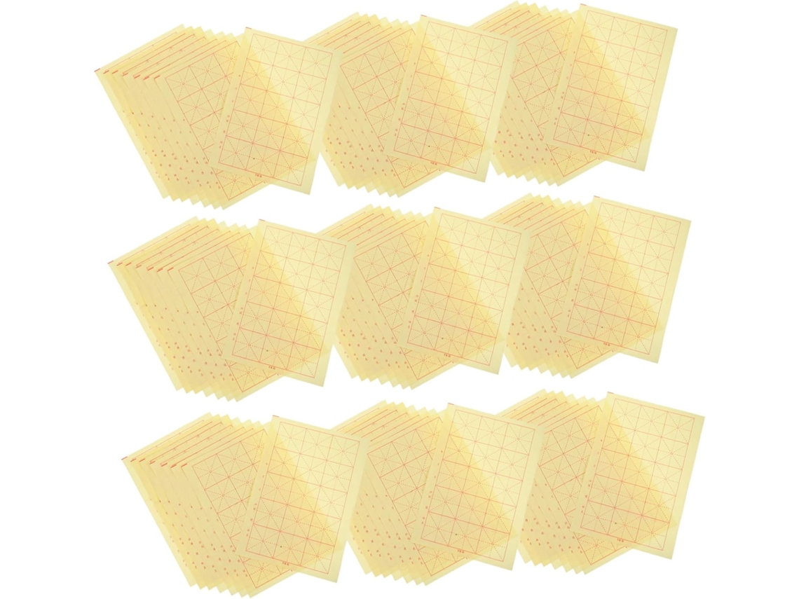 Juego de 200 hojas de papel Xuan Sumi para caligrafía china con cuadrícula para principiantes. SFUSHOS