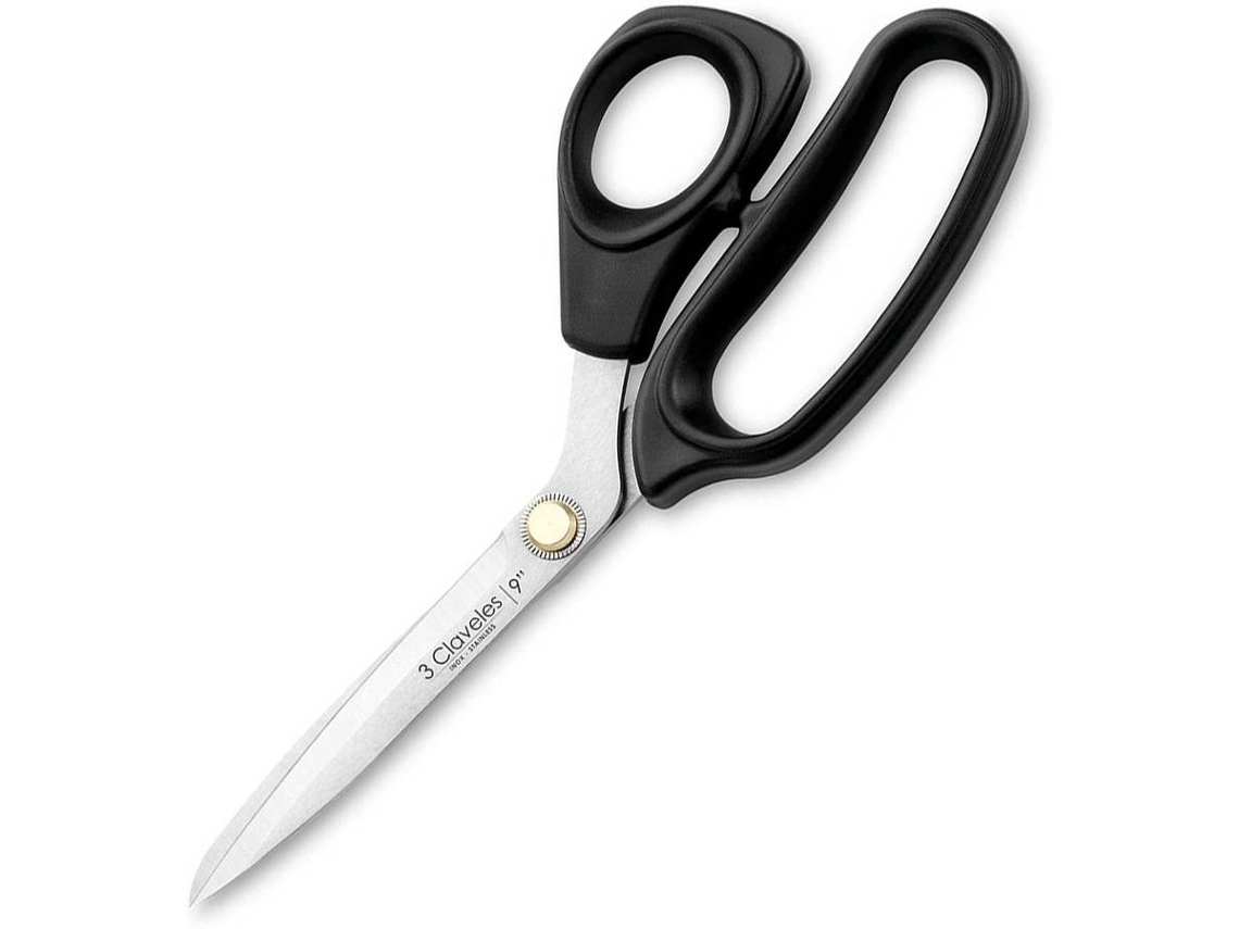 Tijera 3 CLAVELES Sastre (23 cm - Acero Inoxidable - Negro)