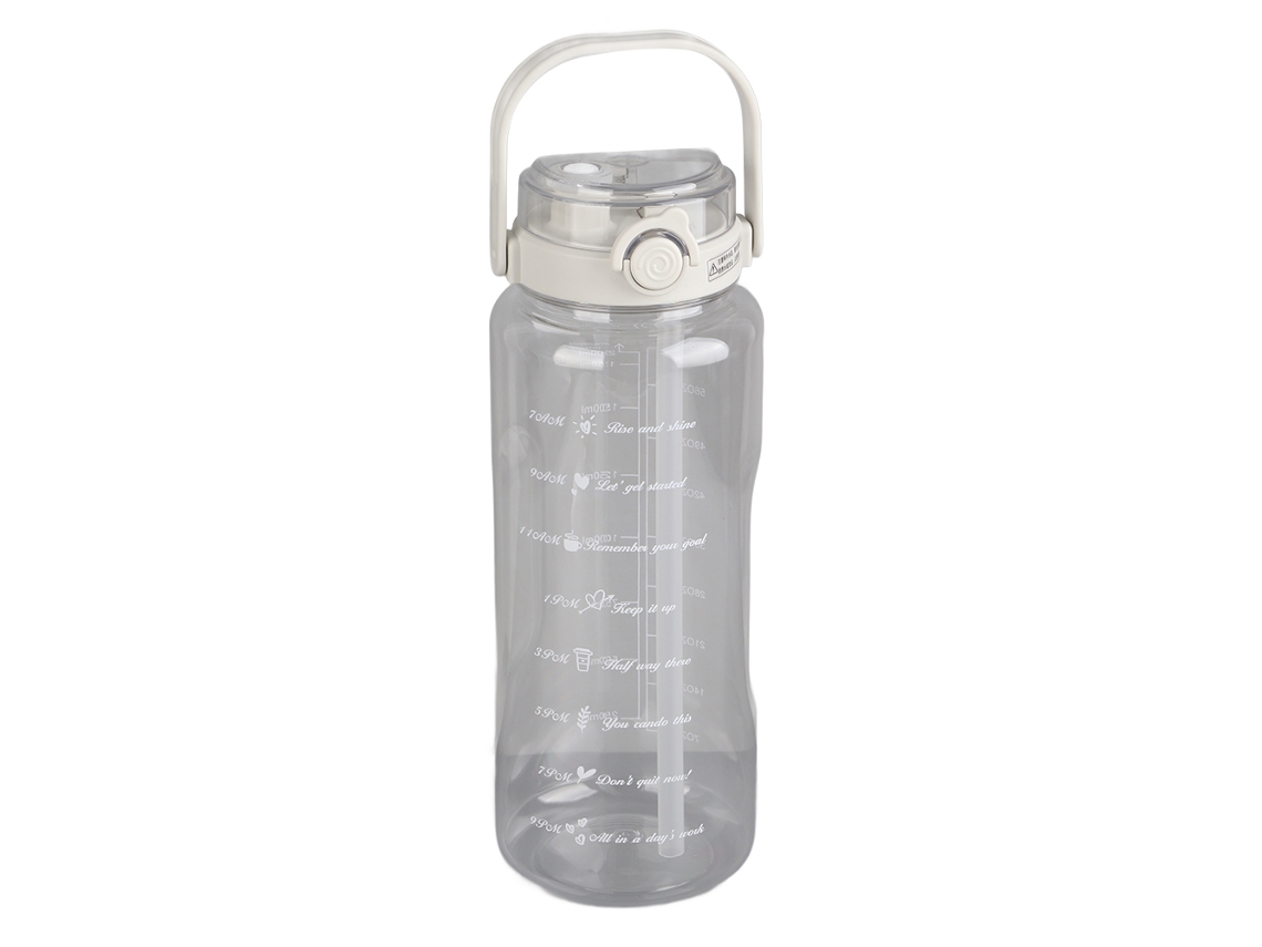 Botella De Agua Grande De 2000 Ml Con Pajita, 2 Métodos Para Beber, Báscula Transparente De Pc Pp Para Uso En El Gimnasio.