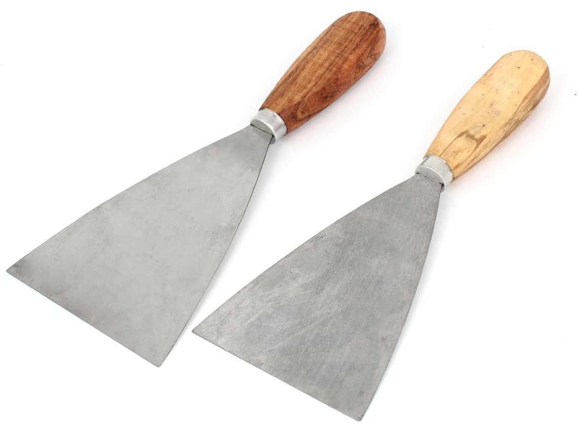 Piezas De 3. 5" De Ancho. Hoja De Metal. Mango De Madera.
