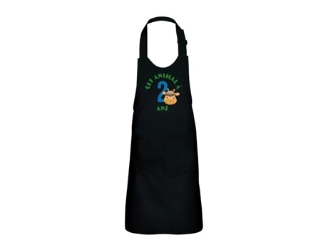 Delantal infantil 2 bolsillos de cocina noir cet animal a