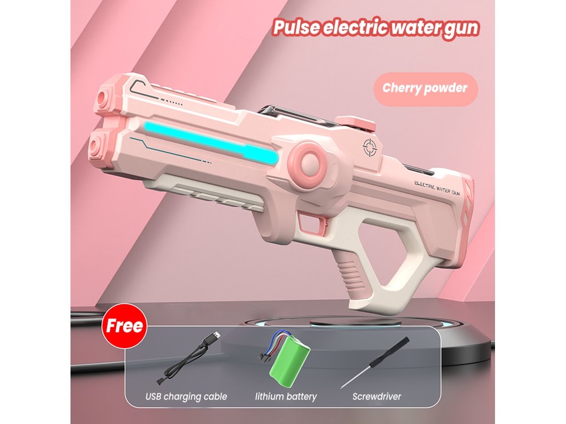 (rosa) Pistola De Agua Eléctrica Totalmente Automática De Alta Presión, Juguete Para Piscina, Juguete Para Playa Y Exterior.