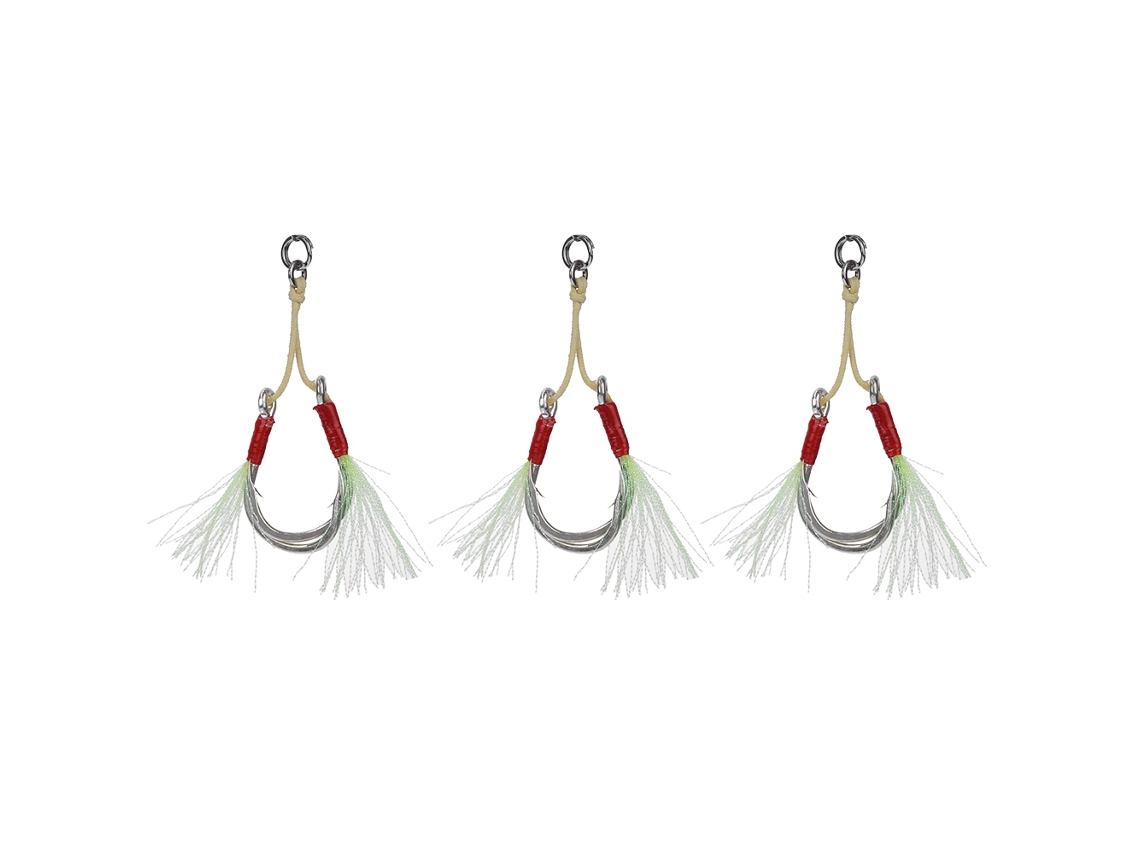 3pcs Señuelo Artificial De Pesca En Mar Para Troll Con Anzuelos Afilados Barbados 7/0