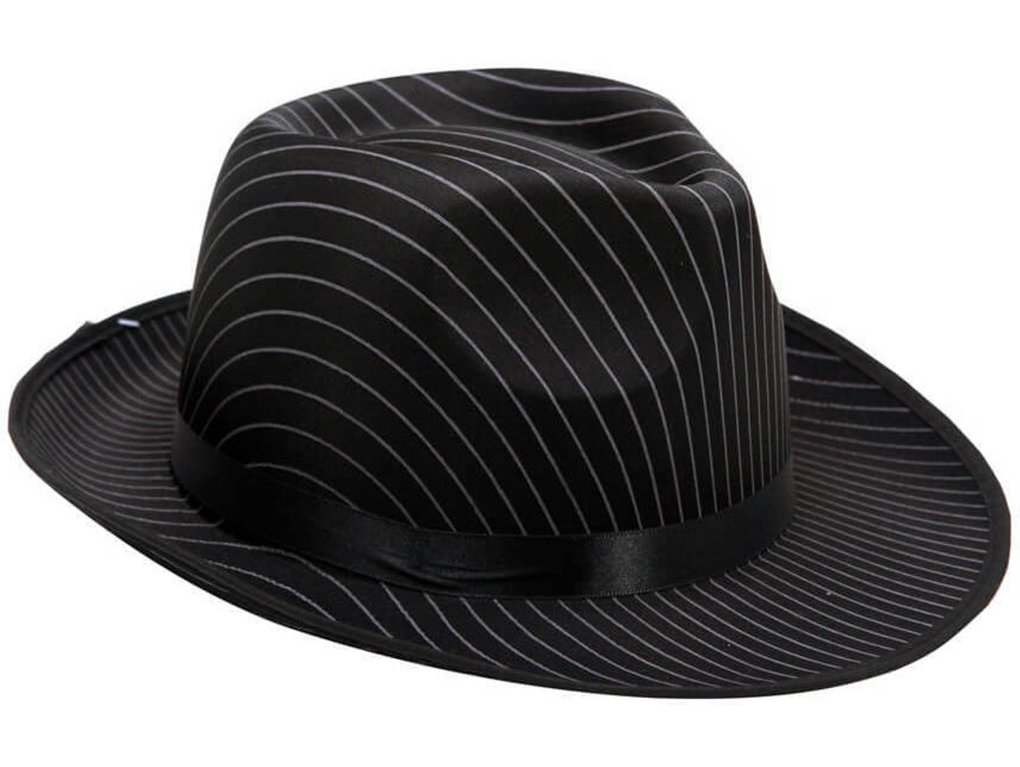 Sombrero DISFRAZZES De Gánster Con Rayas Blancas (Talla: Talla Universal)