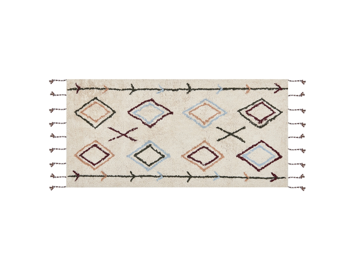 Alfombra BELIANI Corum de Algodón Beige 80x150
