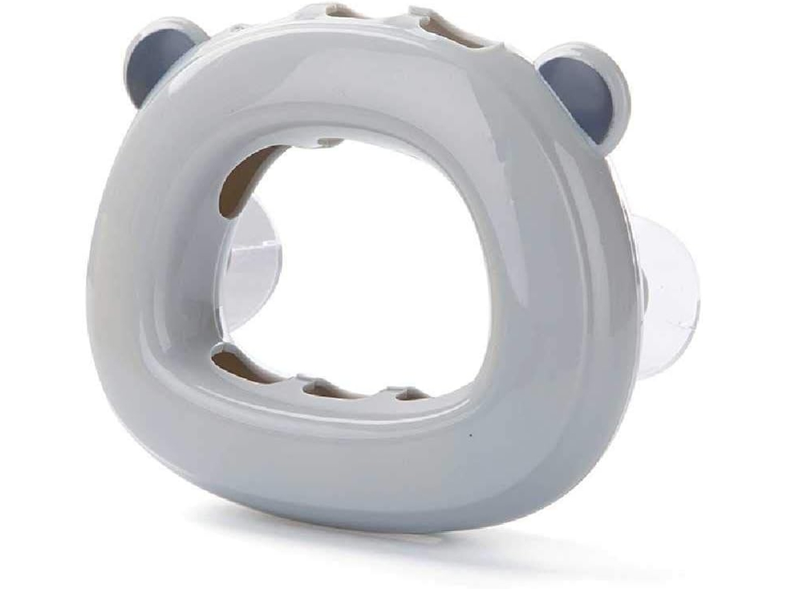 Soporte de pared para cepillos de dientes, color gris.