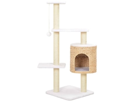 vidaXL Rascador para gatos de hierba marina con poste de sisal