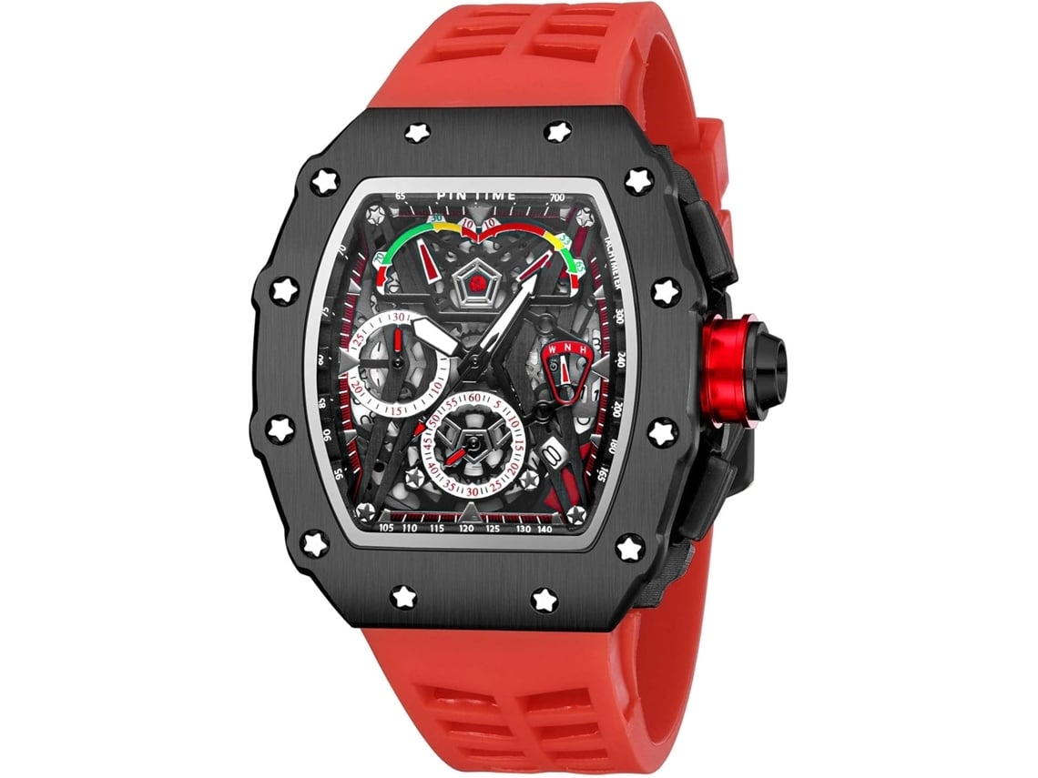 Reloj De Pulso Deportivo Exclusivo Masculino Lujoso Tonneau Square Cronógrafo Yuysan