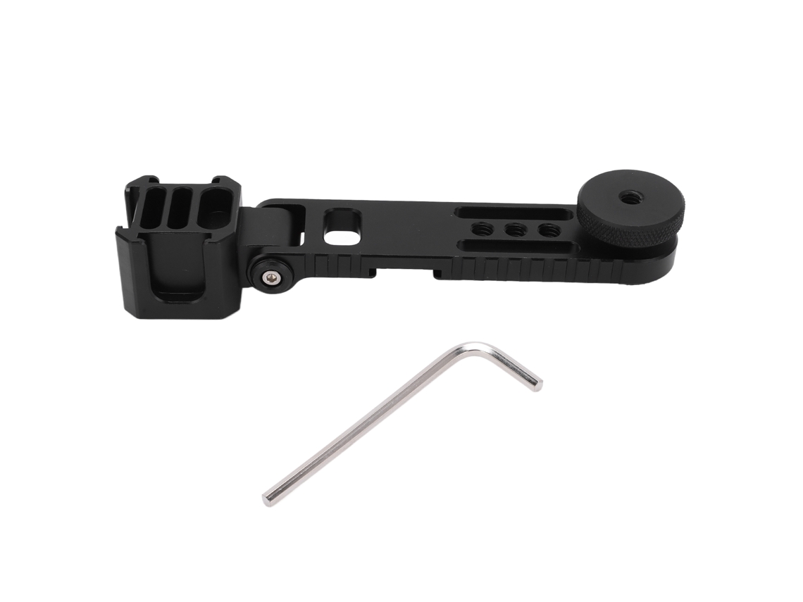 Soporte triple para zapata fría, barra extensible para montaje de micrófono y cámara.