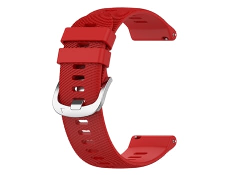 Pulseira de relógio de silicone com padrão cruzado universal de 20 mm para Samsung, Garmin, Huawei Rojo