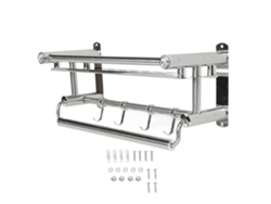 VVJIJILLY Prateleira 40cm Aço Inox 201 P/ Casa De Banho, C/ Ganchos