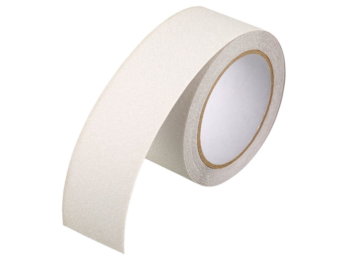 Cinta de seguridad autoadhesiva de PVC de 5 cm x 5 m, antideslizante, resistente al desgaste (transparente)