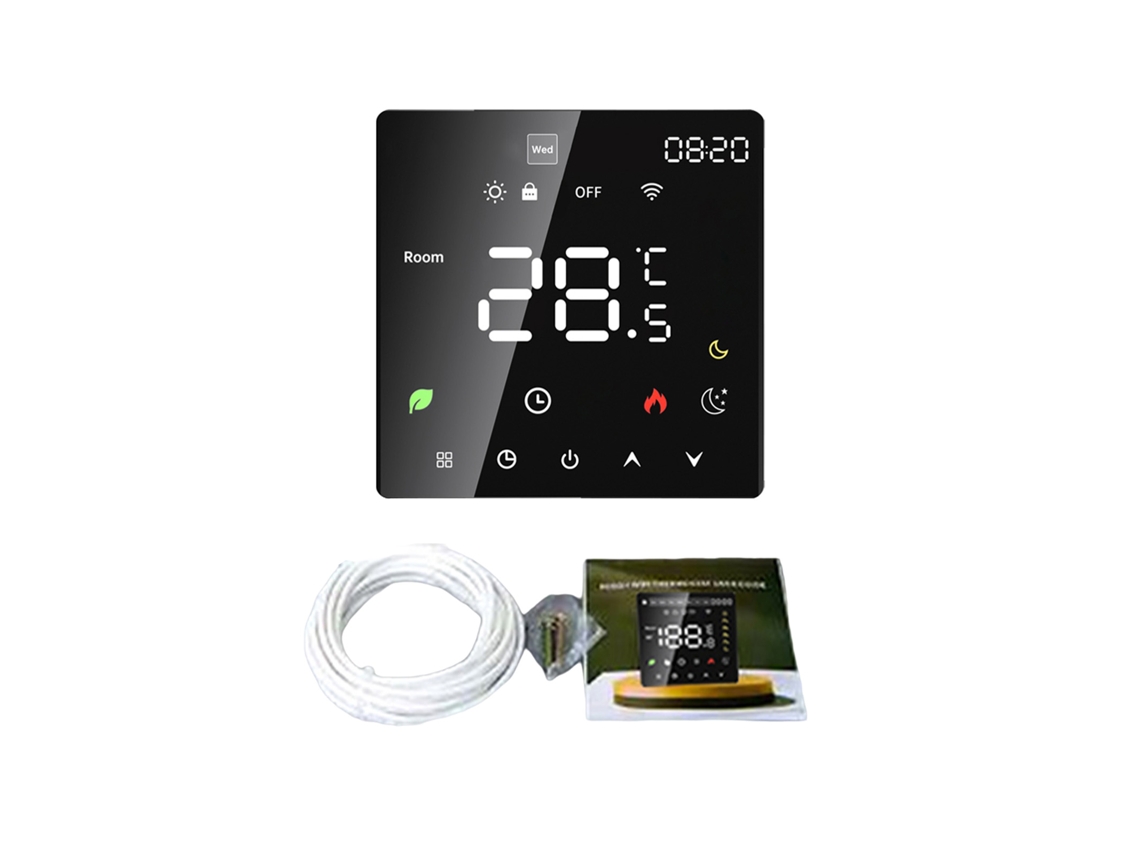 Termostato Inteligente Wifi Con Pantalla Táctil Programable, 16a, Para El Control De La Temperatura En El Hogar.