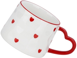 Taza De Café De Cerámica Con Forma De Corazón, Taza De Capuchino De 350 Ml