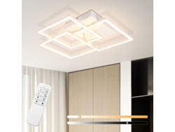 Lámpara de techo LED para sala de estar, blanca, regulable, cuadrada, moderna, 36 W, con control remoto, Nettlife