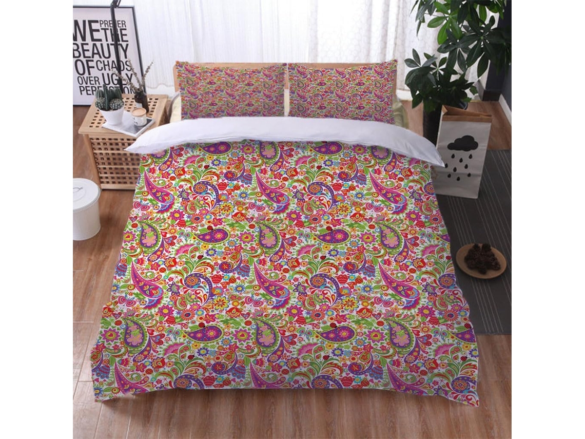 Juego Ropa Cama Funda Nórdica Almohada Juego Microfibra Funda 240x260 Cm 65x65 240 X 260 65