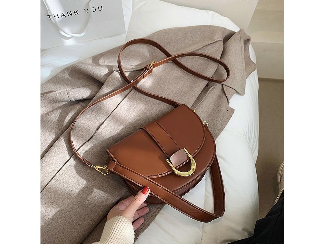 Bolsos de piel sintética para mujer, bandolera clásica, bolso tote marrón Lalamoli