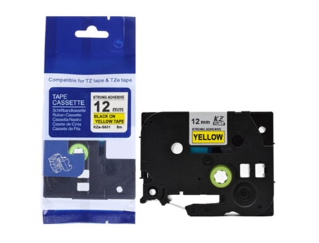 Cinta de etiquetas compatible con la impresora Brother P-Touch (Tze-S631 - 12Mm)
