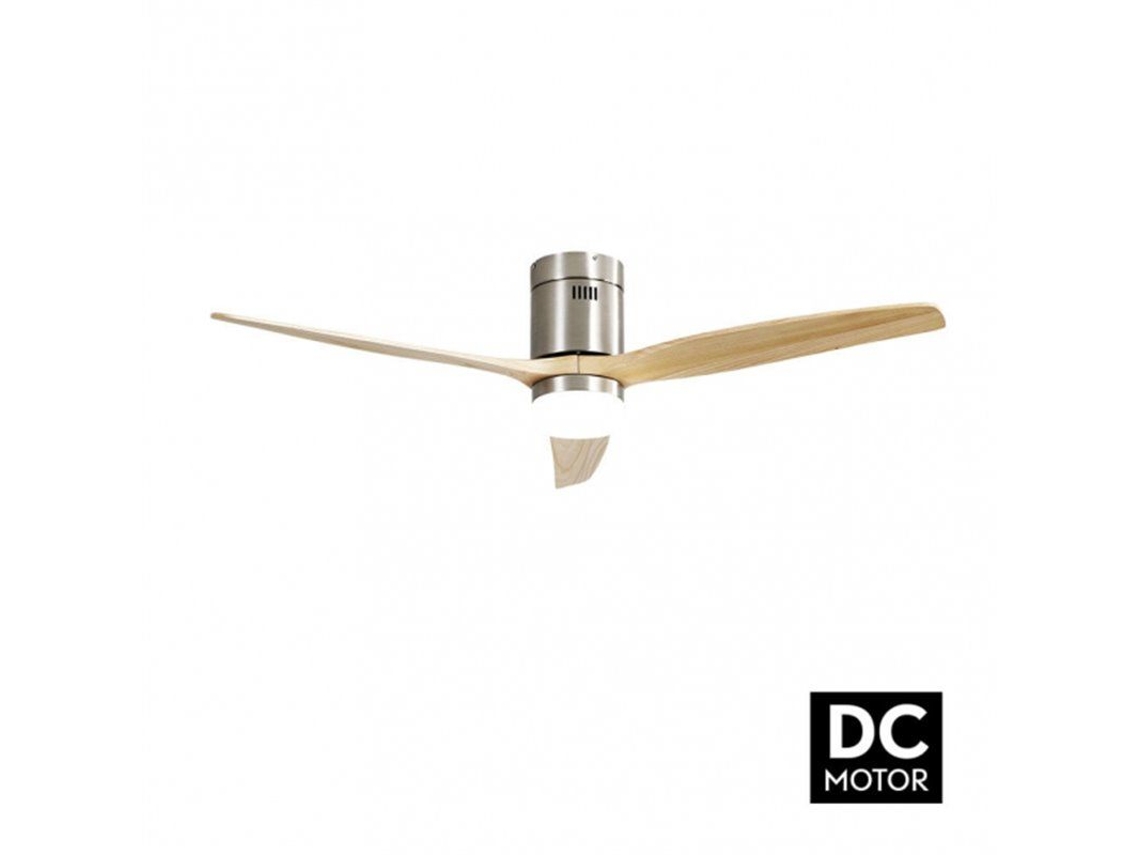 Ventil 18w Dc Aguilon Niquel 3 Aspas Haya 5 Velocidades con mando Temporizador 34x132 D FABRILAMP