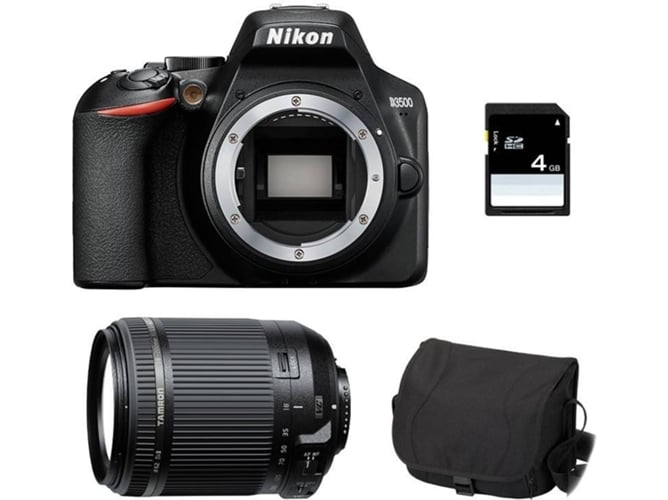 Kit Cámara Réflex NIKON D3500 + Tamron 18-200 VC + Bolsa + SD 4Go