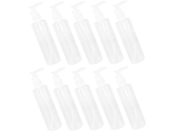 Flacon Pompe À Shampoing 200ml Lot De 10 En Plastique Pp Transparent Rechargeables Para Lotions H...