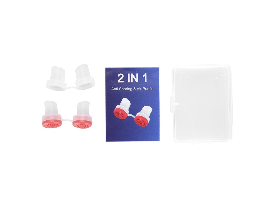 Purificador nasal antironquidos mejorado con rejillas nasales y filtro de aire rojo