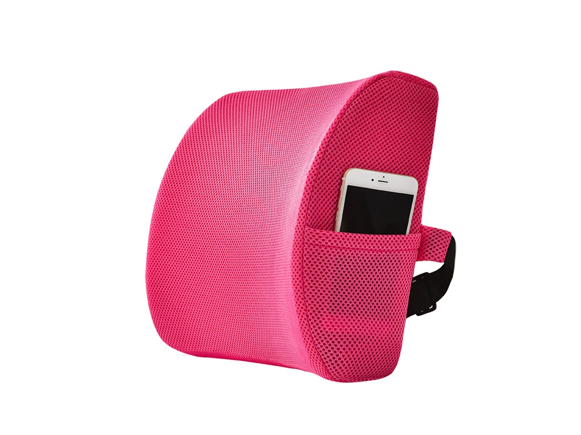 Almohada De Espuma Viscoelástica Transpirable Para Soporte Lumbar, Ideal Para Silla De Oficina O Coche, Alivia El Dolor Lumbar, Rojo Gertiz
