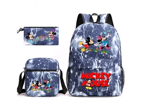 KOHREE Conjunto de tres piezas de mochila escolar para estudiantes de Mickey Mouse