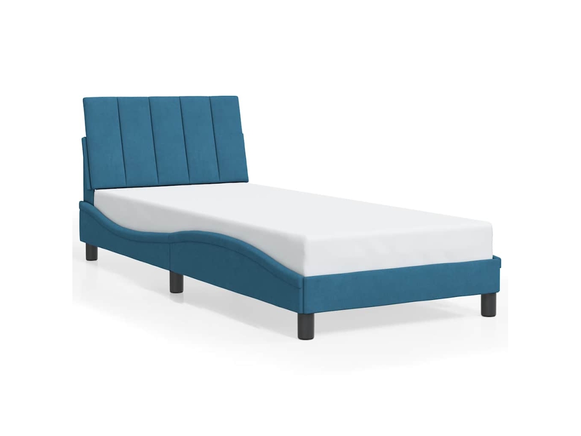 Maison Exclusive - Estructura De Cama Sin Colchón Hanko Terciopelo Azul 90x200 Cm