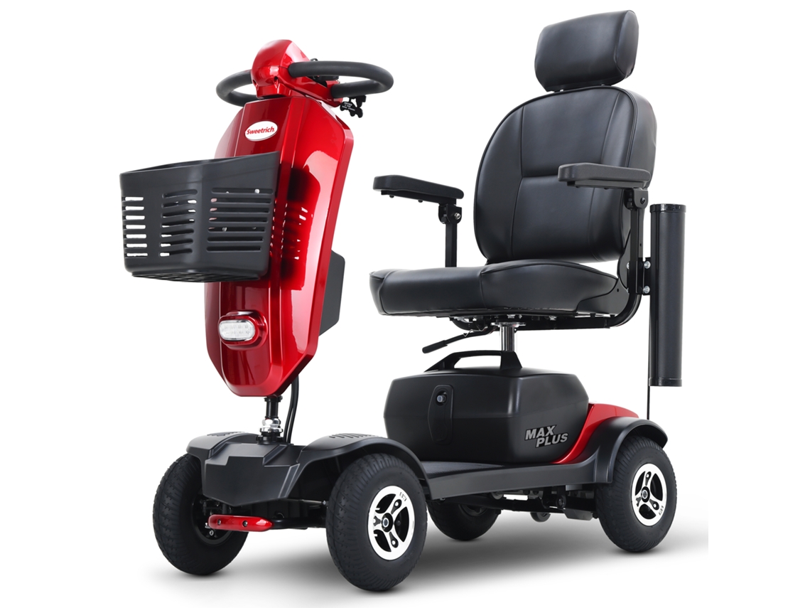 Patinete eléctrico de movilidad Sweetrich Max Plus con 4 ruedas de 9 pulgadas, motor de 300 W y batería de 24 V y 20 Ah