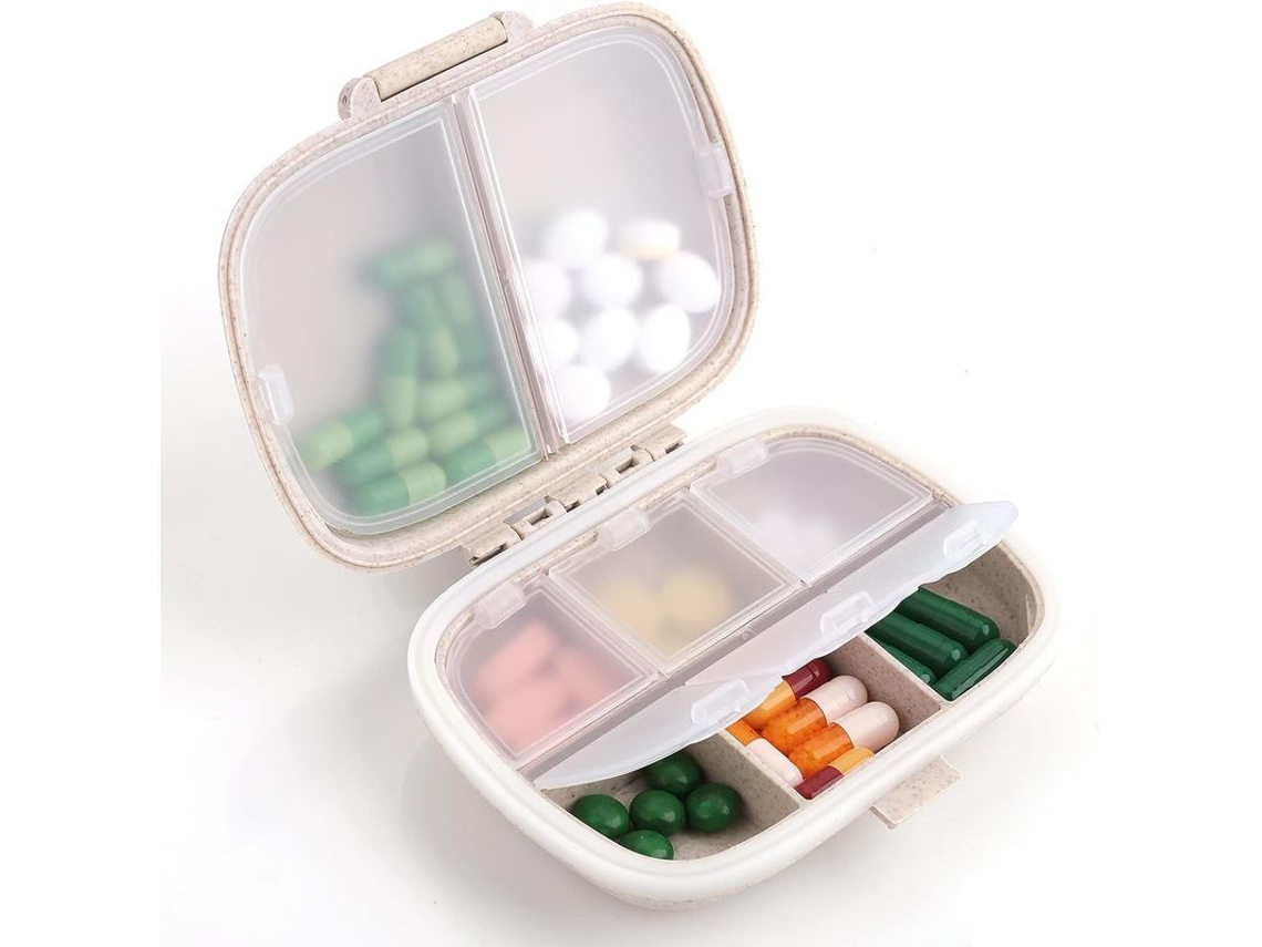 Organizador De Pastillas Portátil De 7 Días, Pequeño, Con 8 Compartimentos Para Viajes Y Uso Diario.