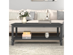 Mesa de Centro Apoyo 110X55X45 Cm Madera de Pino Macizo Gris