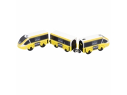 Dan26-juguete Tren Magnético Interactivo Educativo Para Niños Desarrolla Imaginación Espacial Kit Tren Amarillo