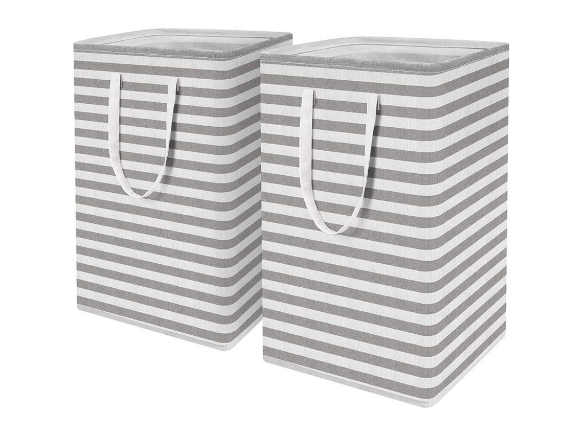 Cestas De Ropa Plegables Grandes Con Asas Resistentes Al Agua, Autoportantes, Color Gris, Paquete De 2