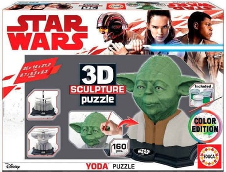 Puzzle Color 3d sculpture yoda star wars educa borras escultura de 160