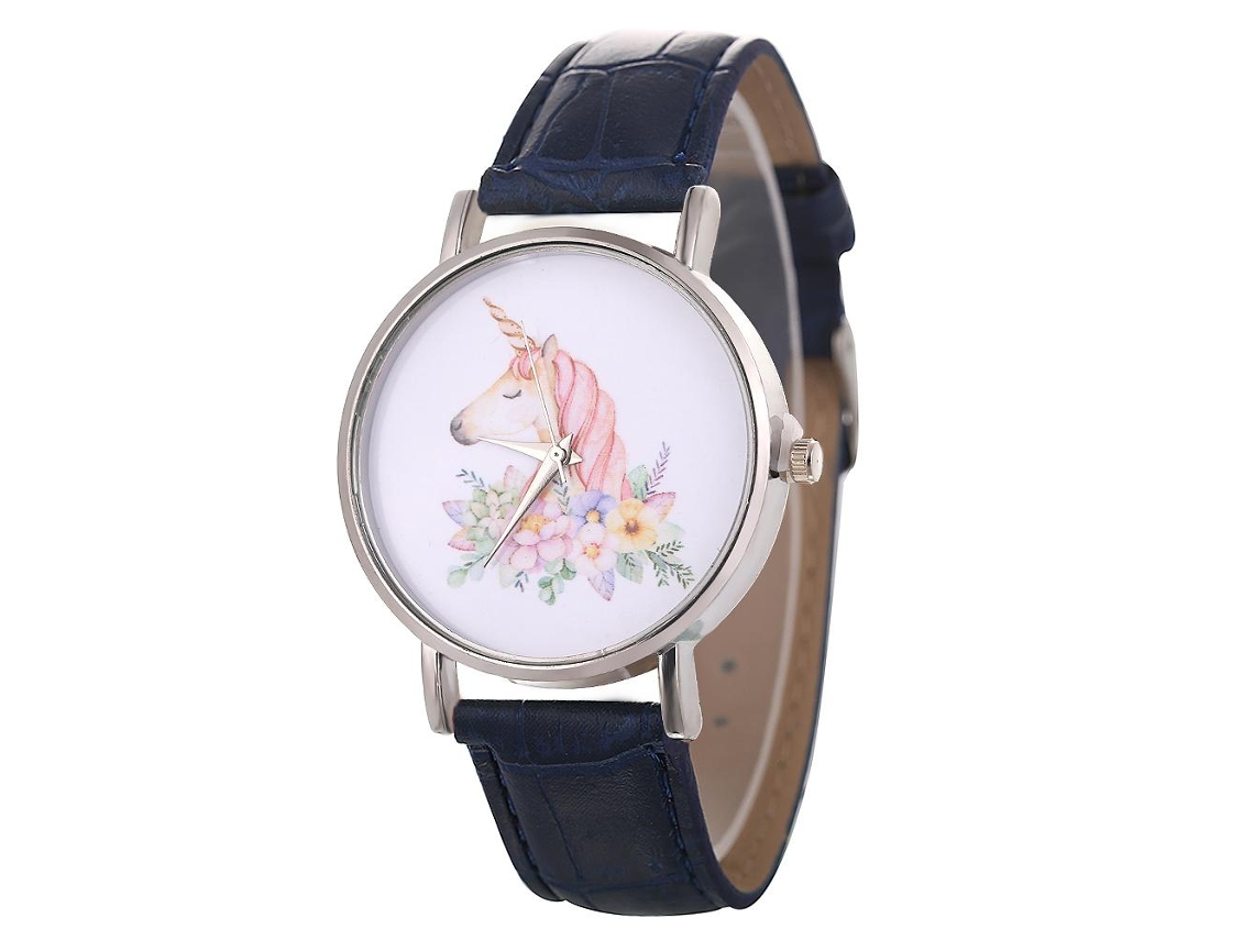 Reloj De Pulsera De Aleación Con Dial Redondo De Cuarzo Para Parejas Azul Real
