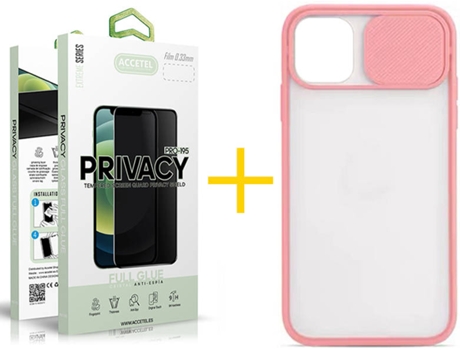 Carcasa + Protector de Pantalla para iPhone 12 Pro Max ACCETEL Rosa Pastel