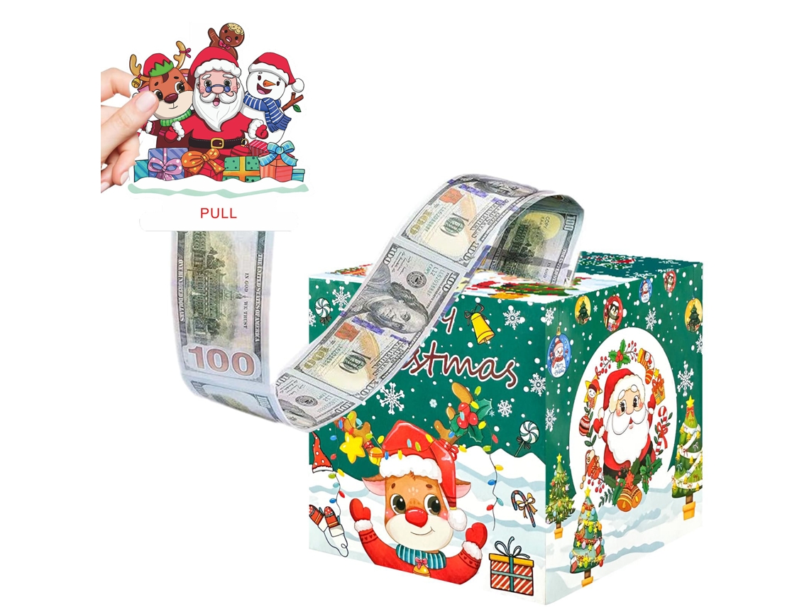 Caja de regalo navideña para dinero, organizador de dinero DIY con 50 bolsas transparentes Aeuzwr (Estilo 7)