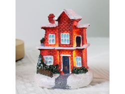 Decoración navideña de casa de resina Yuysan con luces, estilo A 3