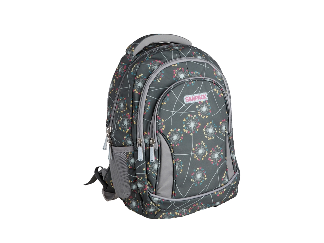 Mochila Escolar Con Tres Cremalleras, Panel Acolchado, Detalles Reflectantes Y Compatible Con Trolley. 28x12x37 Cm.